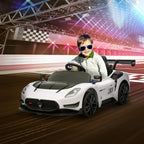 AIYAPLAY Maserati GT2 Licensed 12V Electric Ride on Car W/ Remote, White
