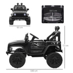 HOMCOM 12V Kids Electric Ride on Car Truck Off-Road Toy W/ Remote Control Black