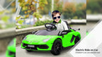 HOMCOM Lamborghini Aventador Licensed 12V Kids Electric Ride on Car - Green