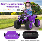 COSTWAY 24V Kids Ride-On Electric ATV 4-Wheeler Quad Car W/Wireless Connection