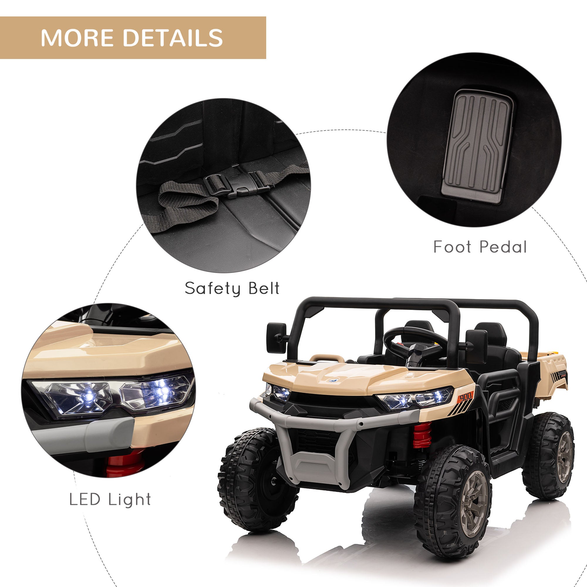 Two-Seater Kids Ride on Truck W/ Electric Bucket, Parental Remote