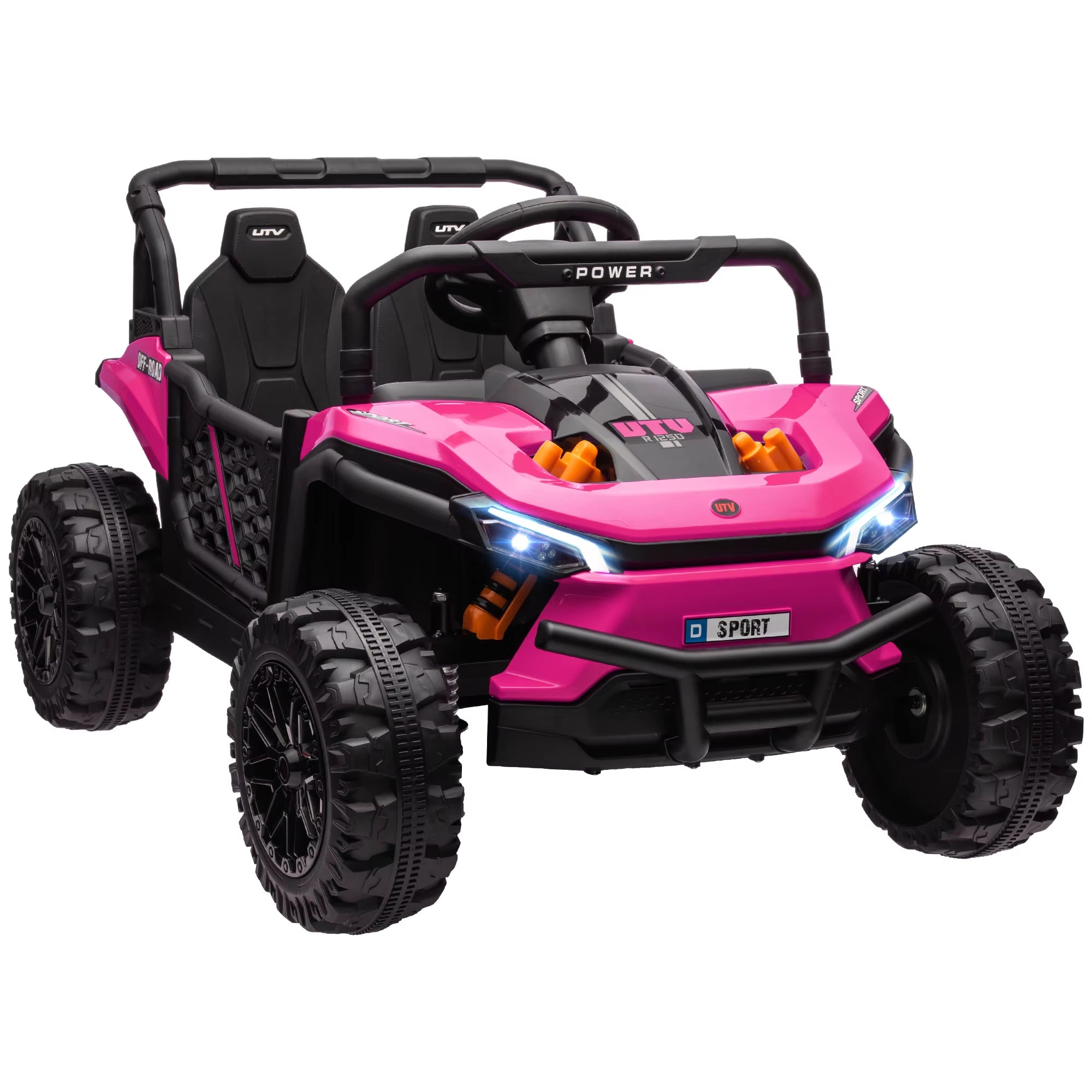 Kids Ride on Car, 12V Electric Truck W/ Horn, Lights, USB