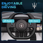 AIYAPLAY Maserati GT2 Licensed 12V Electric Ride on Car W/ Remote, White