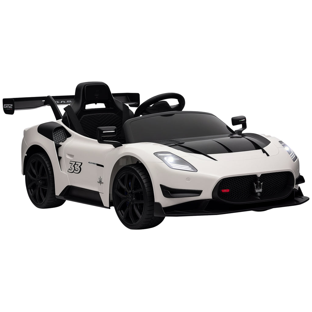 AIYAPLAY Maserati GT2 Licensed 12V Electric Ride on Car W/ Remote, White