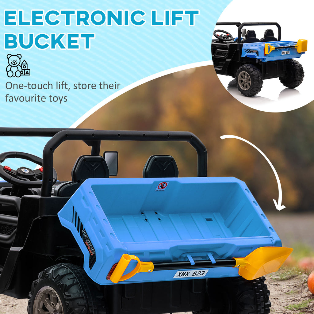 Two-Seater Kids Ride on Truck W/ Electric Bucket, Parental Remote