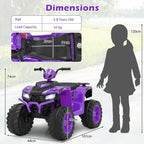COSTWAY 24V Kids Ride-On Electric ATV 4-Wheeler Quad Car W/Wireless Connection