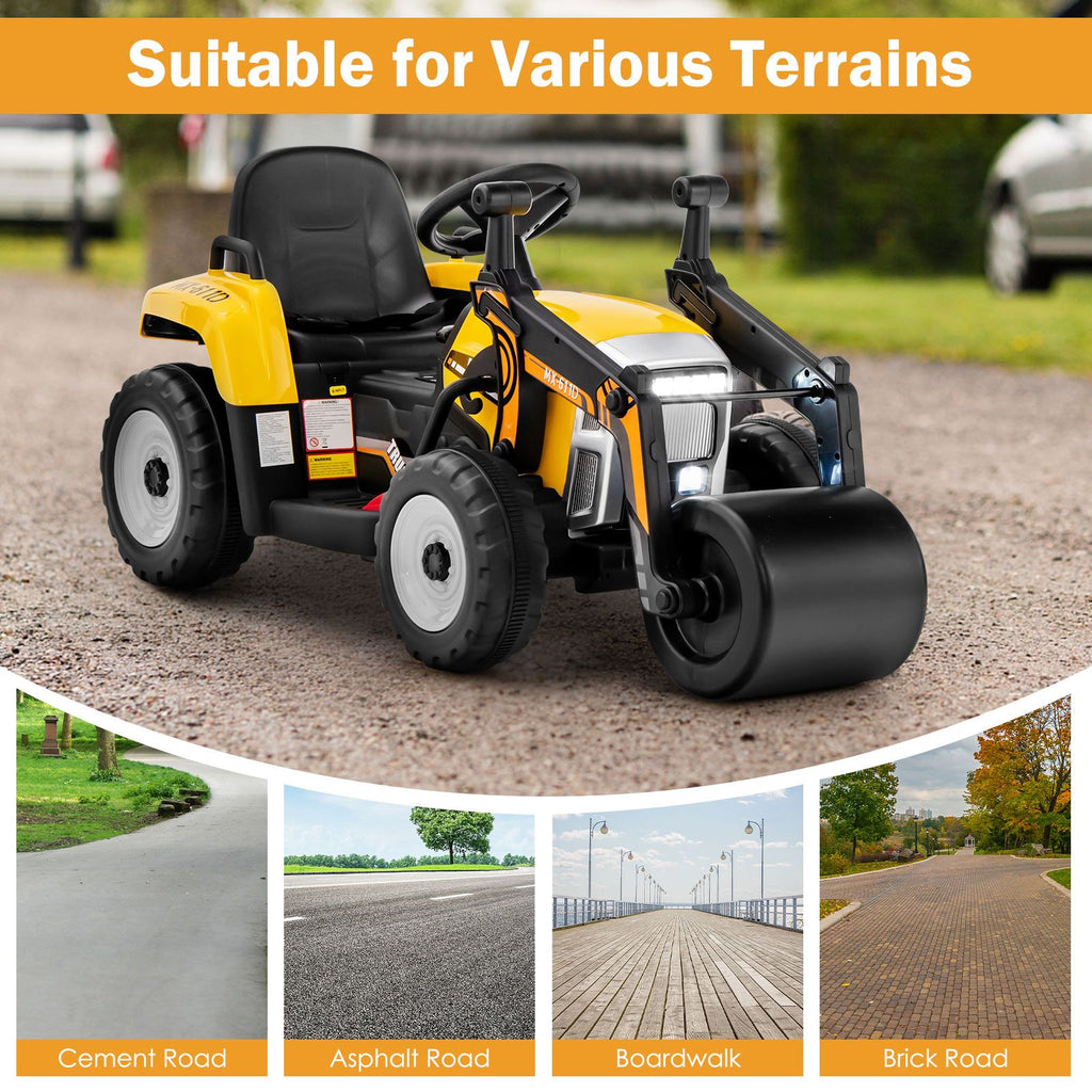 12V Battery Powered Kids Ride on Road Roller with 2.4G Remote Control