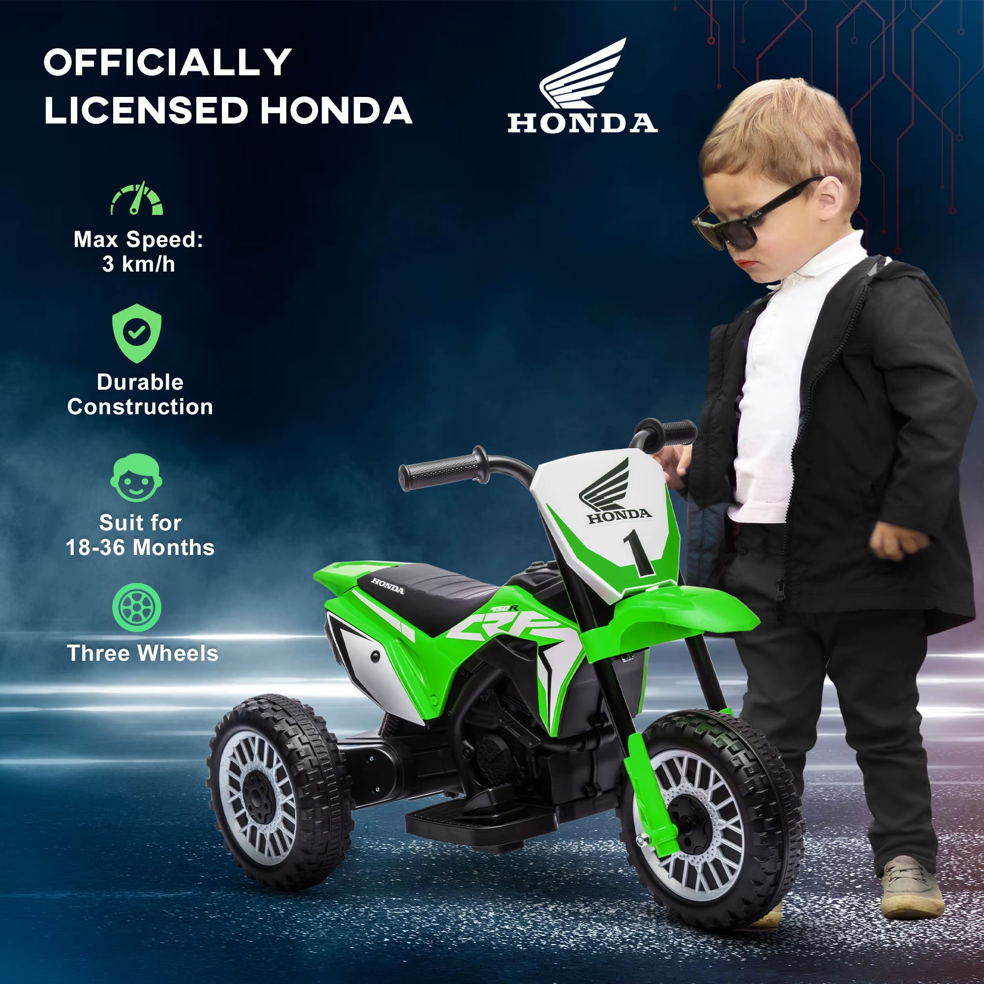 Honda CRF450RL Licensed 6V Kids Electric Motorbike W/ Horn