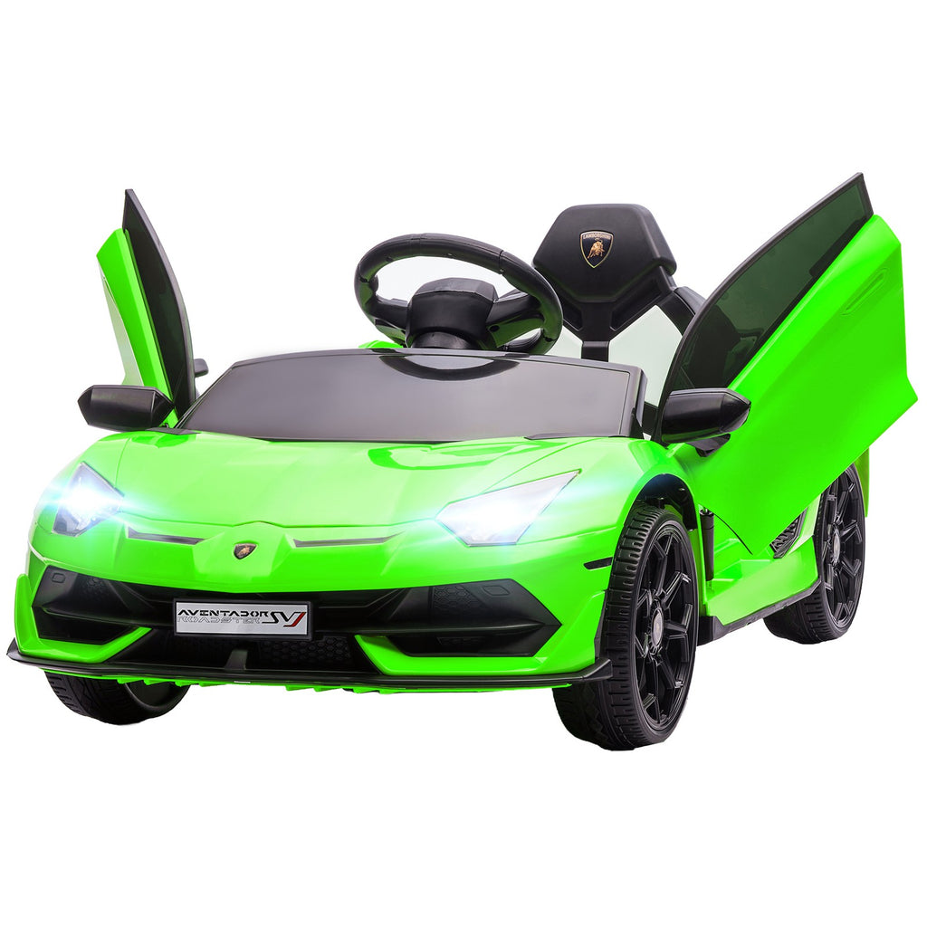 HOMCOM Lamborghini Aventador Licensed 12V Kids Electric Ride on Car - Green