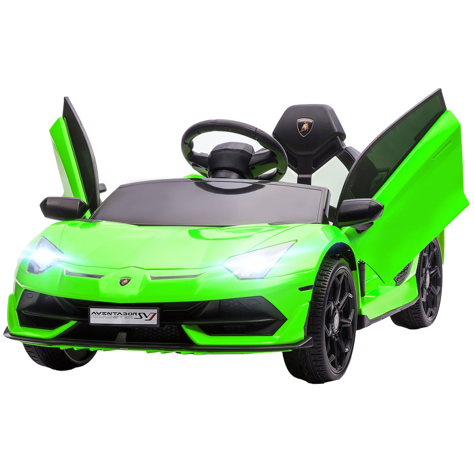 HOMCOM Lamborghini Aventador Licensed 12V Kids Electric Ride on Car - Green