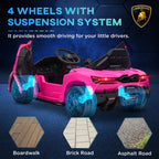 AIYAPLAY Lamborghini Revuelto Licensed Ride on Car, with Suspension, Pink
