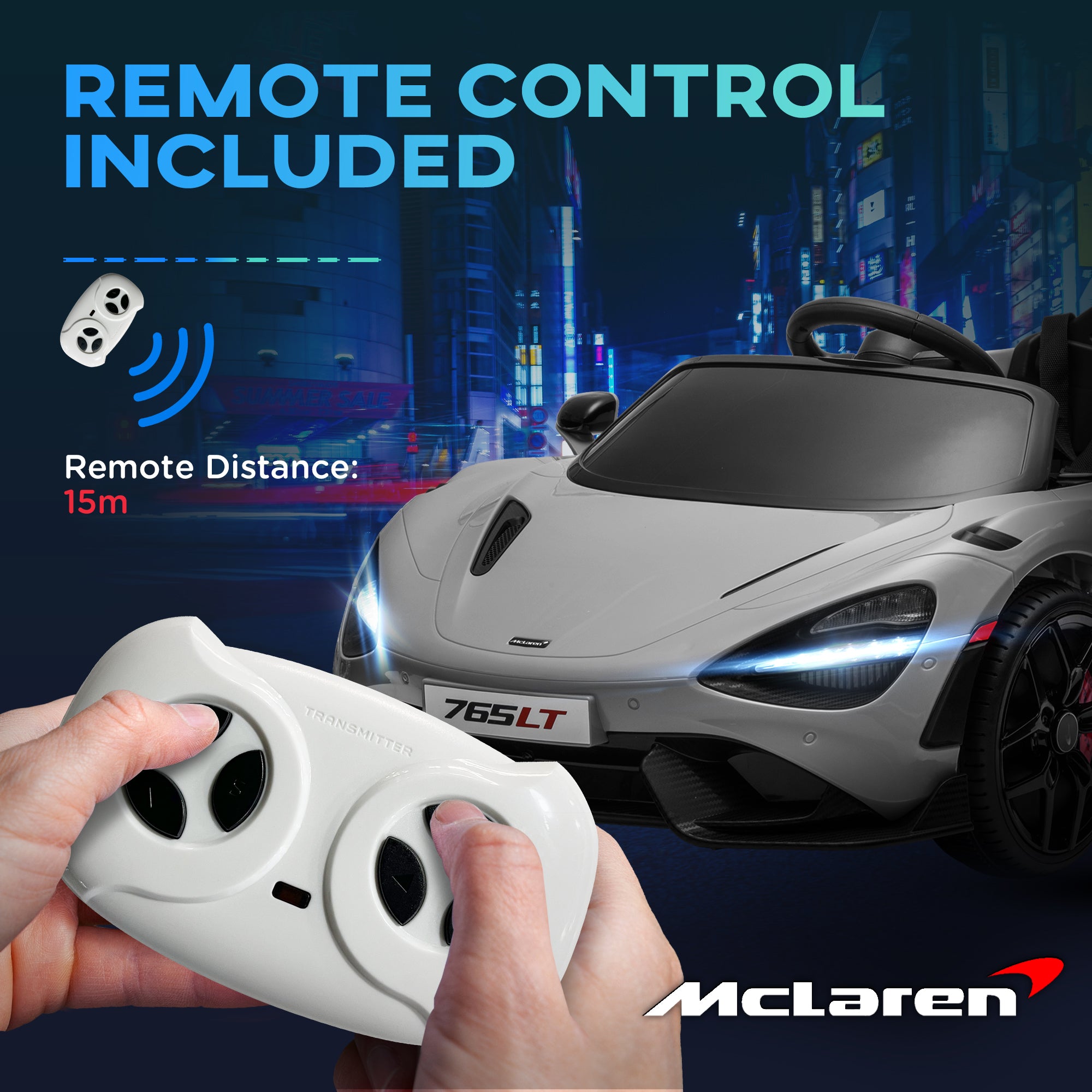 Mclaren 765LT Licensed 12V Kids Electric Ride on Car W/ Butterfly Doors