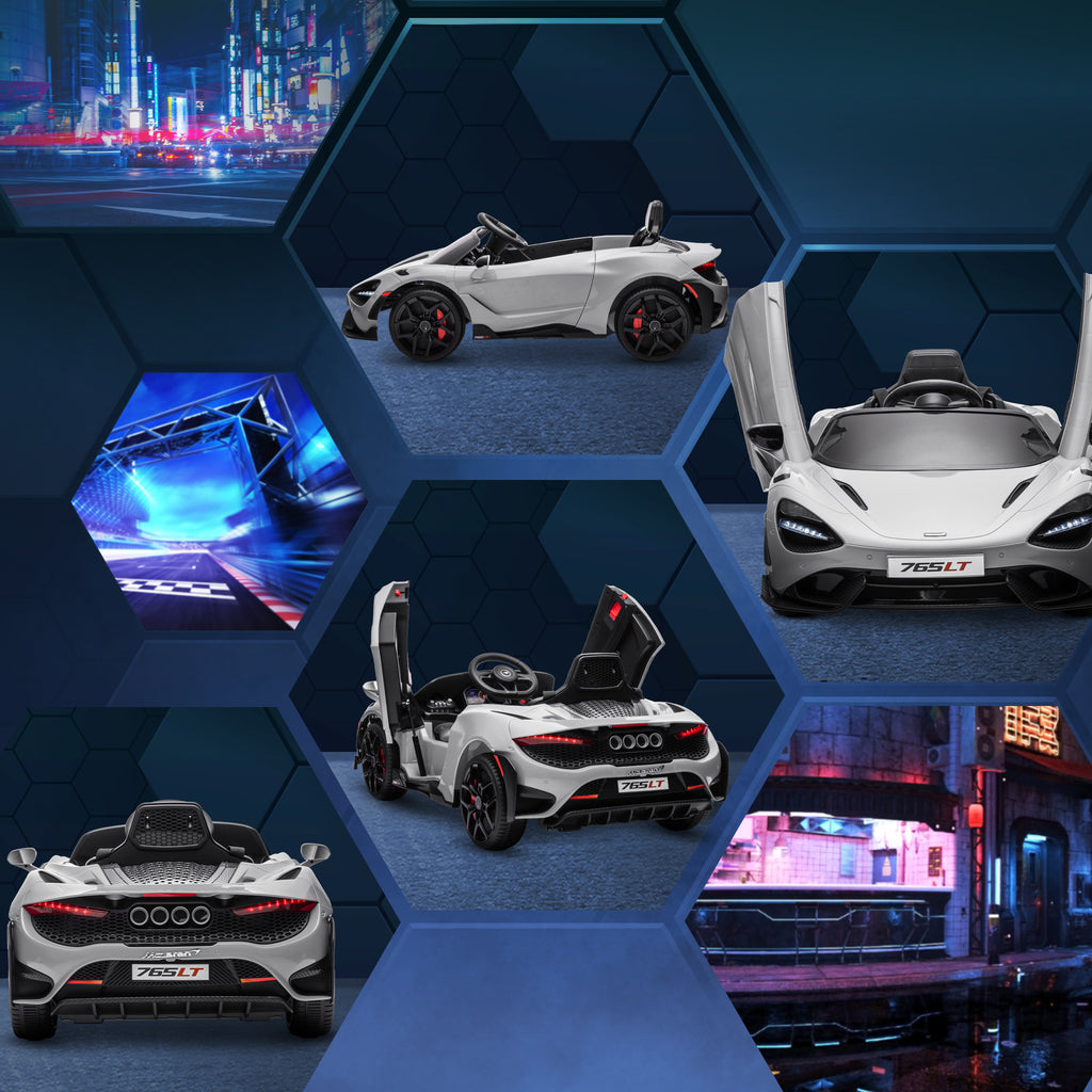 Mclaren 765LT Licensed 12V Kids Electric Ride on Car W/ Butterfly Doors