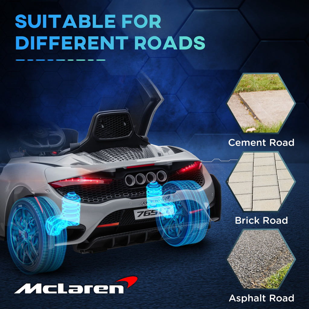 Mclaren 765LT Licensed 12V Kids Electric Ride on Car W/ Butterfly Doors