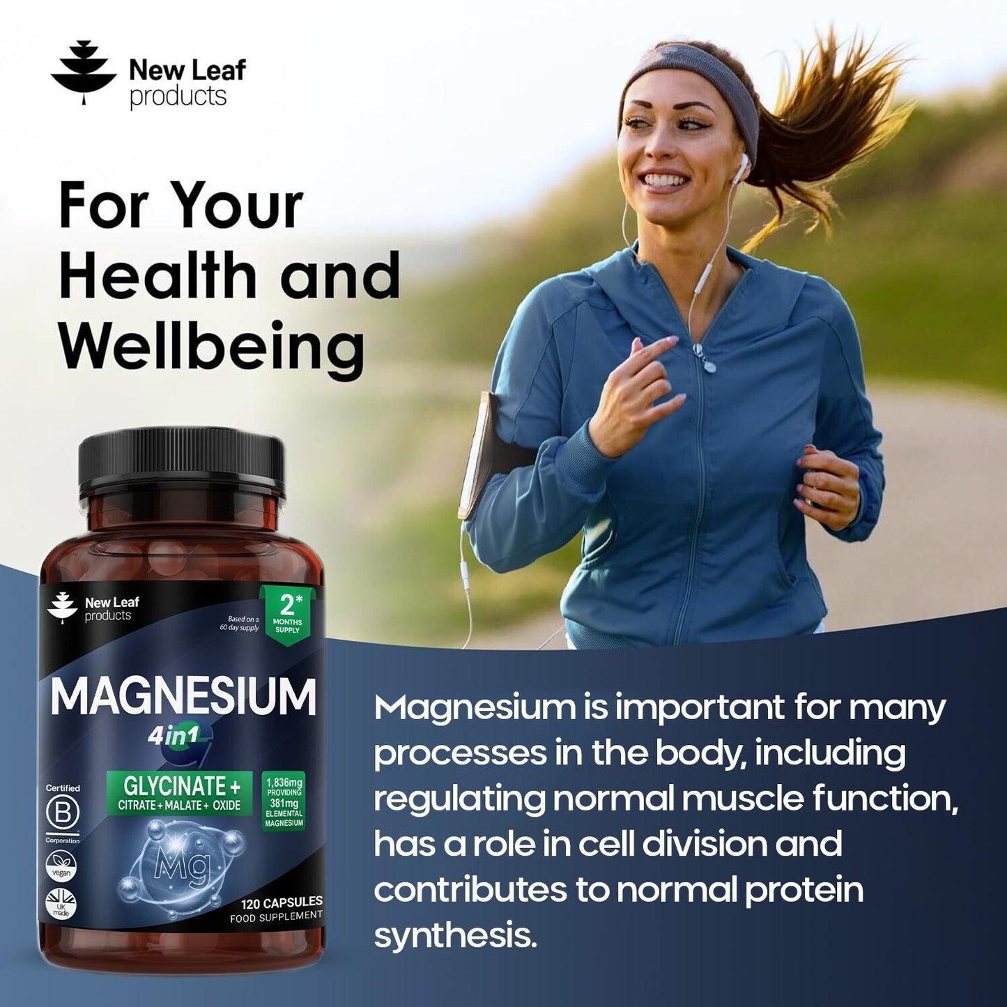 Magnesium Glycinate 4-In-1 Complex 1836Mg - High Strength Magnesium Capsules UK