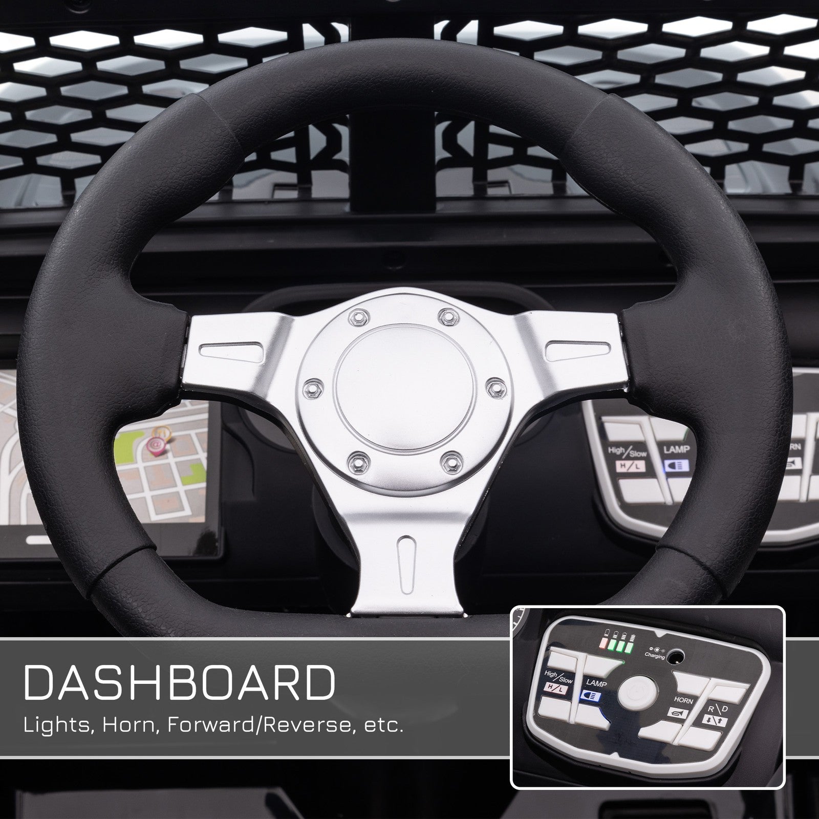 HOMCOM 12V Kids Electric Ride on Car Truck Off-Road Toy W/ Remote Control Black