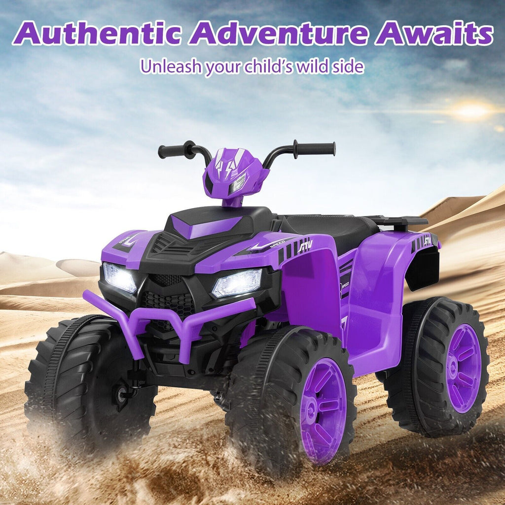 COSTWAY 24V Kids Ride-On Electric ATV 4-Wheeler Quad Car W/Wireless Connection