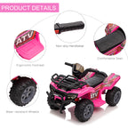 Kids Ride-On Four Wheeler ATV Car with Music for 18-36 Months