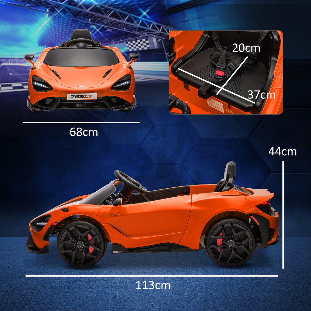 Mclaren 765LT Licensed 12V Kids Electric Ride on Car W/ Butterfly Doors