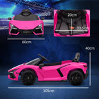 AIYAPLAY Lamborghini Revuelto Licensed Ride on Car, with Suspension, Pink