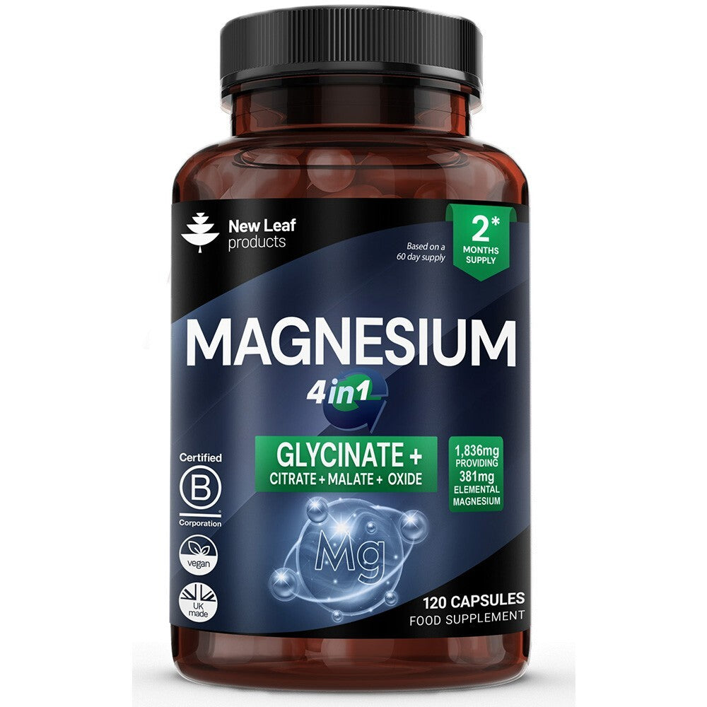 Magnesium Glycinate 4-In-1 Complex 1836Mg - High Strength Magnesium Capsules UK