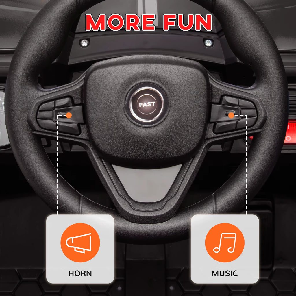 Kids Ride on Car, 12V Electric Truck W/ Horn, Lights, USB