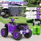 COSTWAY 24V Kids Ride-On Electric ATV 4-Wheeler Quad Car W/Wireless Connection
