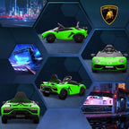 HOMCOM Lamborghini Aventador Licensed 12V Kids Electric Ride on Car - Green
