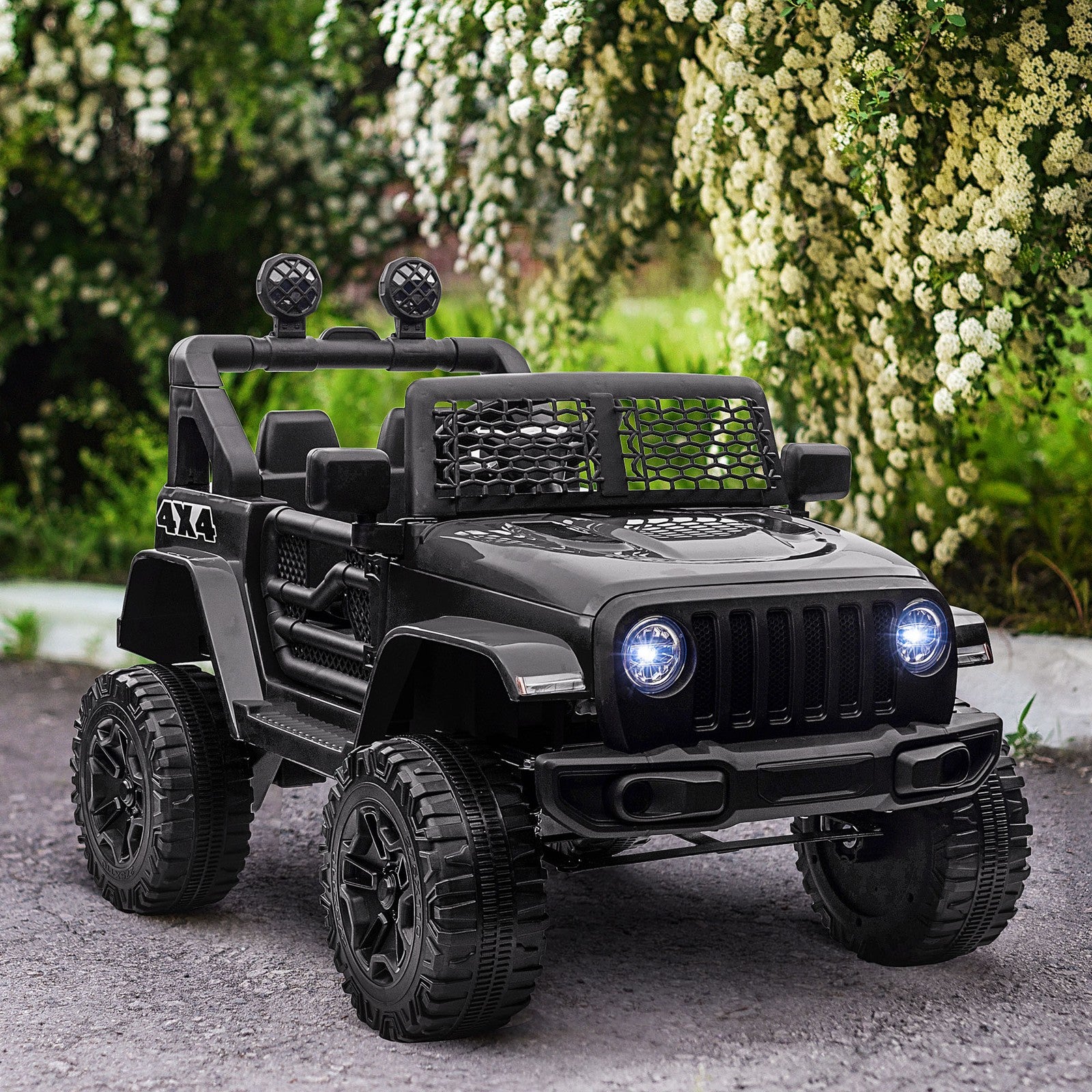 HOMCOM 12V Kids Electric Ride on Car Truck Off-Road Toy W/ Remote Control Black